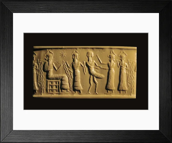 Framed Print : Serpentinite cylinder seal. 2300 -2200 BC. Akkadian art. Seal. UNITED KINGDOM. London. The British Museum. Proc: SYRIA. Mesopotamia. AISA / Everett Collection**US SALES ONLY** Framed Print : Serpentinite cylinder seal. 2300 -2200 BC. Akkadian art. Seal. UNITED KINGDOM. London. The British Museum. Proc: SYRIA. Mesopotamia. AISA / Everett Collection**US SALES ONLY**