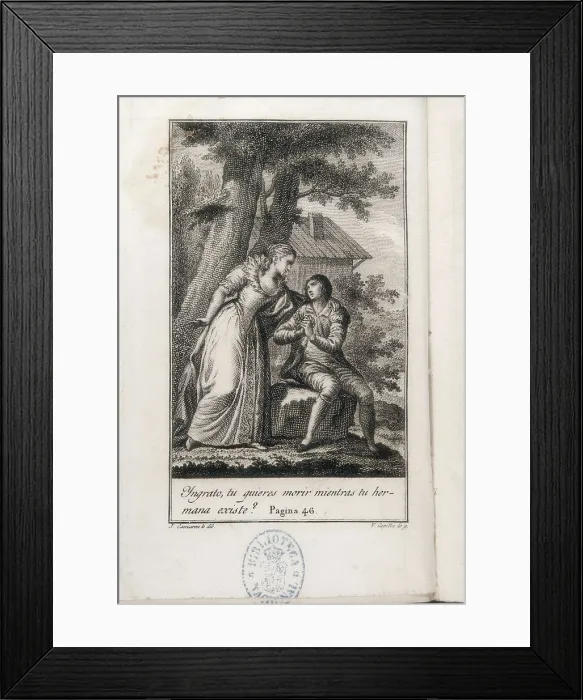 Framed Print : CAMARN Y MELI, Jos Juan (1761-1819). Ren. 1813. Illustration of an edition of 'Ren' by Chateaubriand, printed at Valencia in 1813. Engraving. SPAIN. Madrid Framed Print : CAMARN Y MELI, Jos Juan (1761-1819). Ren. 1813. Illustration of an edition of 'Ren' by Chateaubriand, printed at Valencia in 1813. Engraving. SPAIN. Madrid