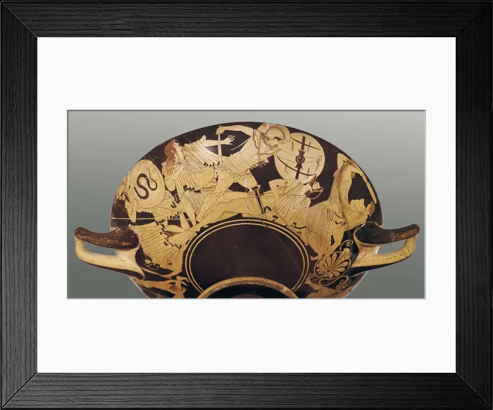 Framed Print : Brygos (end 5th century BC). Attic red-figure cup. ca. 490 BC. Detail. Classical Greek art. Ceramics. FRANCE. Paris. Louvre Museum. Proc: ITALY. Montalto di Castro. Vulci