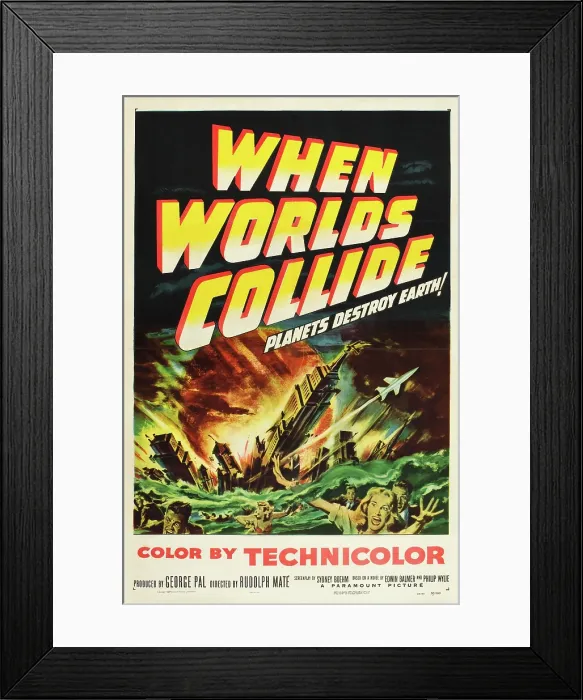 Framed Print : WHEN WORLDS COLLIDE, poster art, 1951