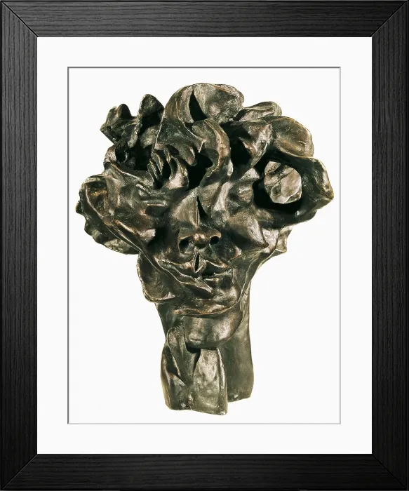 Framed Print : GUTFREUND, Otto (1889-1927). Viki's head. 1913. Cubism. Sculpture on bronze. CZECH Rep.. Prague. National Gallery in Prague. AISA / Everett Collection**US SALES ONLY**