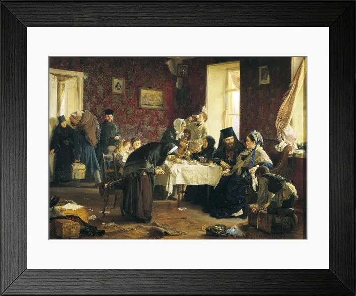 Framed Print : KORZHUKIN, Aleksei Ivanovich (1835-1894). In the Monastery Guesthouse. 1882. Realism. Oil on canvas. RUSSIA. Moscow. Tretyakov Gallery. AISA / Everett Collection**US SALES ONLY** Framed Print : KORZHUKIN, Aleksei Ivanovich (1835-1894). In the Monastery Guesthouse. 1882. Realism. Oil on canvas. RUSSIA. Moscow. Tretyakov Gallery. AISA / Everett Collection**US SALES ONLY**
