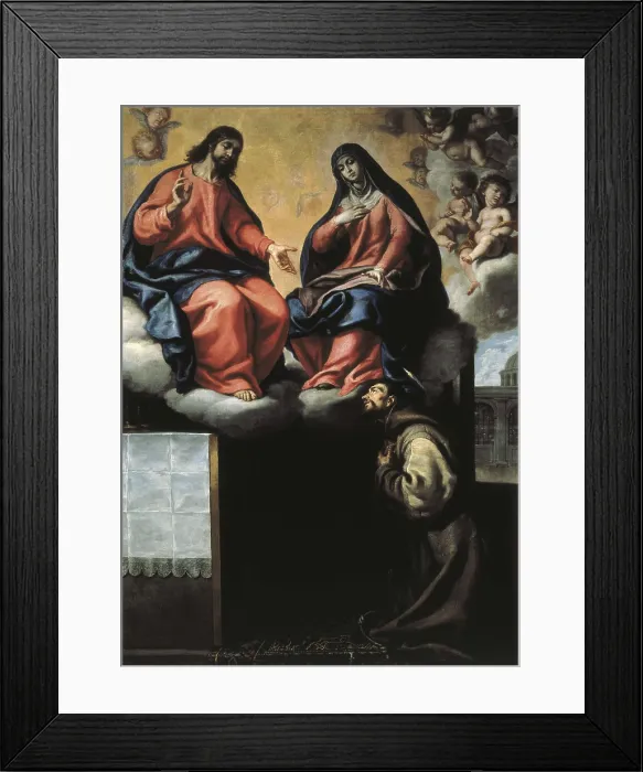 Framed Print : CASTELLO, Flix (1595-1651). Saint Francis of Assisi. 1646. Work placed in the Church of San Jernimo el Real in Madrid. Baroque art. Oil on canvas. SPAIN. Madrid. Prado Museum