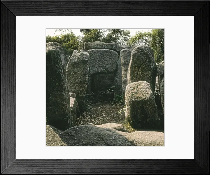 Framed Print : SPAIN. Romany de la Selva. Daina Cave. Romany Dolmen or Cova d'en Daina. Neolithic art. Architecture. AISA / Everett Collection**US SALES ONLY**