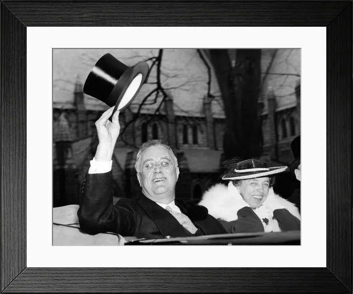 Framed Print : President Franklin and Eleanor Roosevelt greeting crowds in Washington, DC. They were leaving Easter Services at St. Thomas Episcopal Church. April 17, 1938 Framed Print : President Franklin and Eleanor Roosevelt greeting crowds in Washington, DC. They were leaving Easter Services at St. Thomas Episcopal Church. April 17, 1938