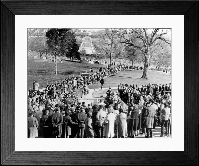 Framed Print : Huge crowds line up to view the grave of President John Kennedy on the first anniversary of his assassination. Nov. 22, 1964. (CSU_ALPHA_849) CSU Archives / Everett Collection