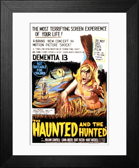 Framed Print : DEMENTIA 13, [aka THE HAUNTED AND THE HUNTED; Australian poster art], Luana Anders, 1963