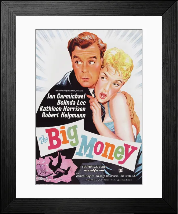 Framed Print : THE BIG MONEY, British poster art, from left: Ian Carmichael, Belinda Lee, 1958