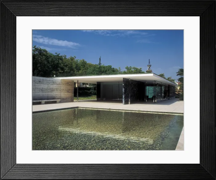 Framed Print : MIES VAN DER ROHE, Ludwig (1886-1969). German Pavilion. 1929. SPAIN. Barcelona. Designed as the German Pavilion for the 1929 World's Fair in Barcelona
