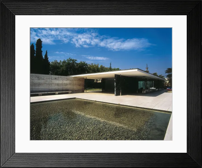Framed Print : MIES VAN DER ROHE, Ludwig (1886-1969). German Pavilion. 1929. SPAIN. Barcelona. Designed as the German Pavilion for the 1929 World's Fair in Barcelona Framed Print : MIES VAN DER ROHE, Ludwig (1886-1969). German Pavilion. 1929. SPAIN. Barcelona. Designed as the German Pavilion for the 1929 World's Fair in Barcelona