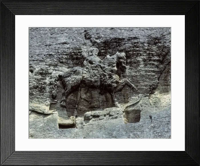 Framed Print : Madara Horeseman. 8th c. BULGARIA. VARNA. Madara. Medieval relief depicting the Bulgar Khan kwnown as the Madara Rider. Sculpture. AISA / Everett Collection**US SALES ONLY** Framed Print : Madara Horeseman. 8th c. BULGARIA. VARNA. Madara. Medieval relief depicting the Bulgar Khan kwnown as the Madara Rider. Sculpture. AISA / Everett Collection**US SALES ONLY**