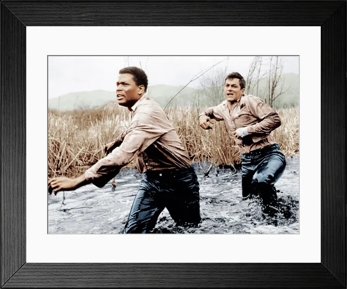 Framed Print : THE DEFIANT ONES, from left: Sidney Poitier, Tony Curtis, 1958 Framed Print : THE DEFIANT ONES, from left: Sidney Poitier, Tony Curtis, 1958