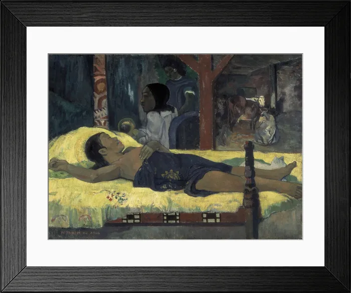 Framed Print : GAUGUIN, Paul (1848-1903). Te Tamari no atua (The Birth of Christ). 1896. Post-Impressionism. Oil on canvas. GERMANY. Munich. New Pinacotheca