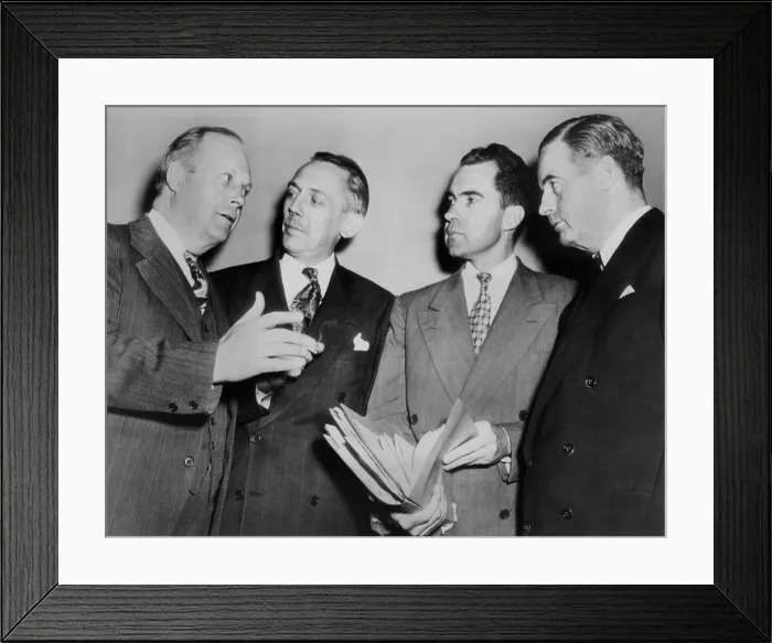 Framed Print : Congressmen after the House passage of the Mundt-Nixon communist control bill Framed Print : Congressmen after the House passage of the Mundt-Nixon communist control bill