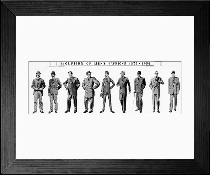 Framed Print : Evolution of menswear from 1879 to 1955. (CSU_ALPHA_1325) CSU Archives / Everett Collection