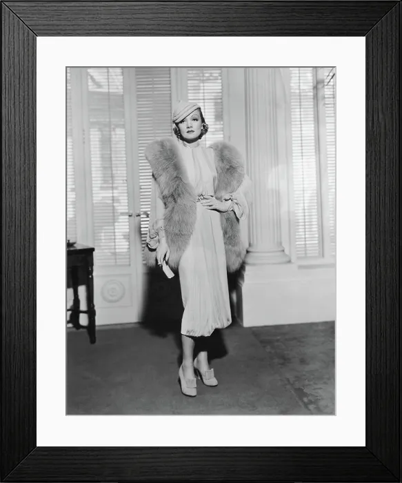 Framed Print : DESIRE, Marlene Dietrich in outfit designed by Travis Banton, 1936