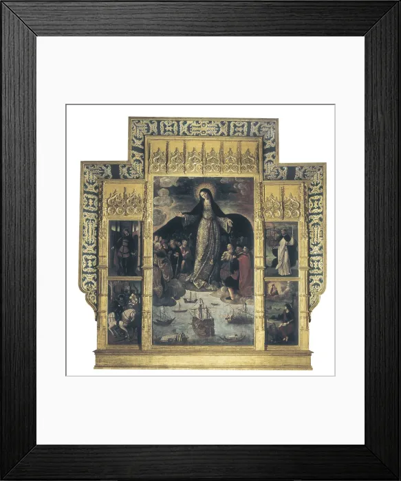 Framed Print : FERNANDEZ, Alejo (1475-1546). The Virgin of the Navigators. 1536. Gothic art. Oil on wood. SPAIN. Sevilla. General Archives of the Indies. AISA / Everett Collection**US SALES ONLY** Framed Print : FERNANDEZ, Alejo (1475-1546). The Virgin of the Navigators. 1536. Gothic art. Oil on wood. SPAIN. Sevilla. General Archives of the Indies. AISA / Everett Collection**US SALES ONLY**