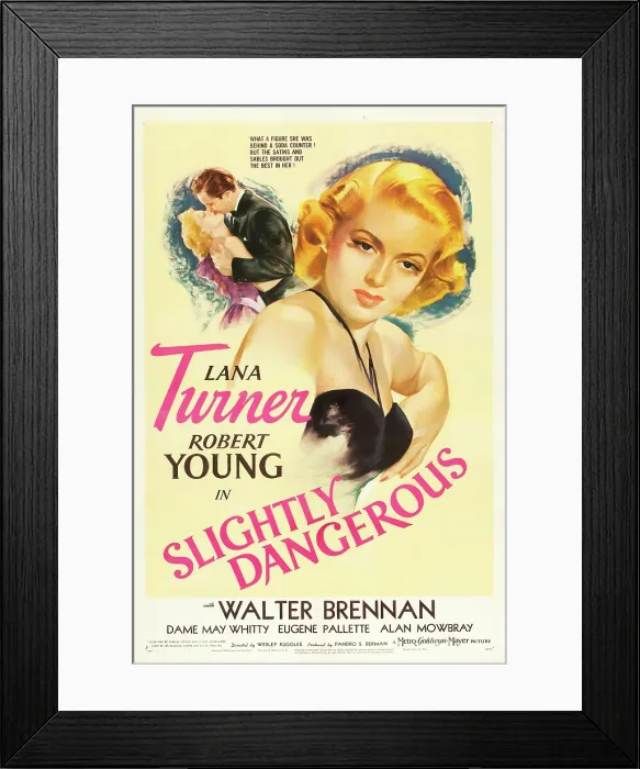 Framed Print : SLIGHTLY DANGEROUS, Lana Turner, Robert Young, 1943