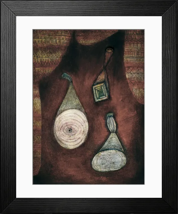 Framed Print : KLEE, Paul (1879-1940). Omega 5 (Dummy). 1927. Expressionism. Abstract expressionism. Watercolour; Oil on canvas. SPAIN. Madrid. Thyssen-Bornemisza Museum of Art