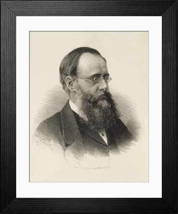 Framed Print : COLLINS, William Wilkie (1824-1889). Portrait of Collins from an English edition of 'My Miscellanies' (London, 1875). Litography. SPAIN. Barcelona