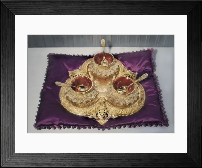 Framed Print : Jelly Service for the Sultans. 18th c. Made of gold and precious stones. Ottoman art. Jewelry. TURKEY. Istanbul. Topkapi Saray Museum Istanbul Framed Print : Jelly Service for the Sultans. 18th c. Made of gold and precious stones. Ottoman art. Jewelry. TURKEY. Istanbul. Topkapi Saray Museum Istanbul