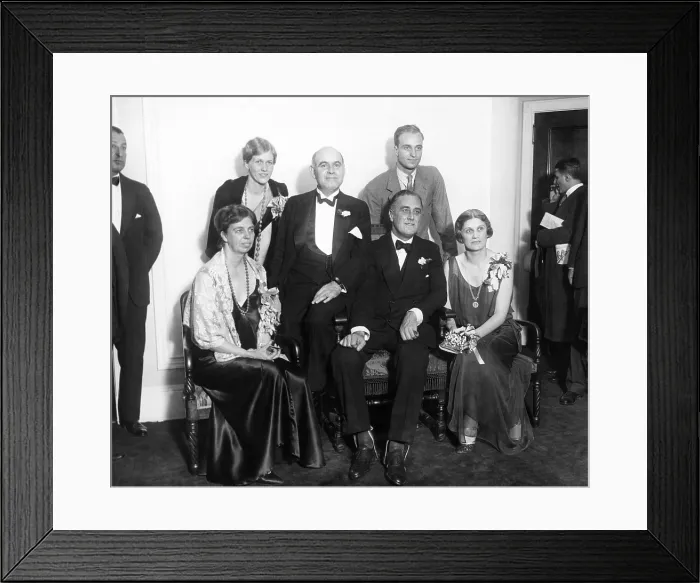 Framed Print : Newly re-elected New York Governor Franklin Roosevelt at Democratic headquarters at the Hotel Biltmore. Sitting L-R: Eleanor Roosevelt; Lt. Gov. Herbert Lehman; Gov Framed Print : Newly re-elected New York Governor Franklin Roosevelt at Democratic headquarters at the Hotel Biltmore. Sitting L-R: Eleanor Roosevelt; Lt. Gov. Herbert Lehman; Gov