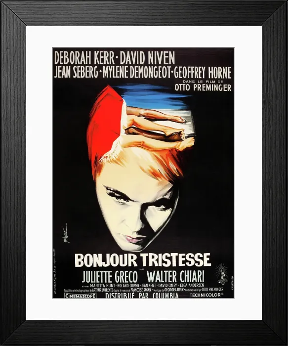 Framed Print : BONJOUR TRISTESSE, French poster art, Jean Seberg, 1958 Framed Print : BONJOUR TRISTESSE, French poster art, Jean Seberg, 1958