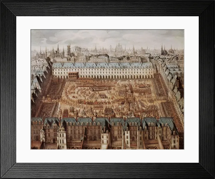 Framed Print : France. Carrousel in the Royal Square on the occasion of the wedding between Louis XIII and Anne of Austria (5th to 7th April 1612). Anonymous of the Polish school. Oil on canvas