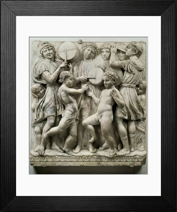 Framed Print : DELLA ROBBIA, Luca (1400-1482). Cantoria. 1431-1438. Detail. Renaissance art. Quattrocento. Florentine school. Relief on marble. ITALY. Florence. Opera del Duomo Museum Framed Print : DELLA ROBBIA, Luca (1400-1482). Cantoria. 1431-1438. Detail. Renaissance art. Quattrocento. Florentine school. Relief on marble. ITALY. Florence. Opera del Duomo Museum