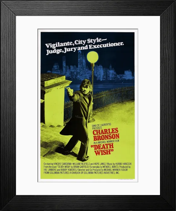 Framed Print : DEATH WISH, US poster art, Charles Bronson, 1974