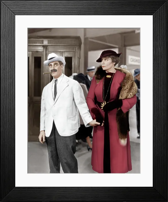 Framed Print : A DAY AT THE RACES, from left: Groucho Marx, Margaret Dumont, 1937