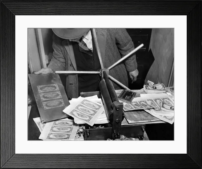 Framed Print : Police seized $1, 000, 000 counterfeiting ring Framed Print : Police seized $1, 000, 000 counterfeiting ring
