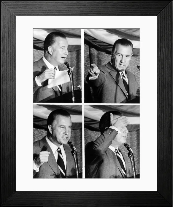 Framed Print : Vice President Agnew relished his role as the political attack dog for the Nixon Administration