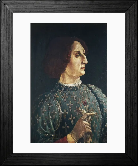 Framed Print : POLLAIOLO, Antonio Benci, called Antonio del (1431-1498). Portrait of Galeazzo Maria Sforza. ca. 1471. During the 15th century the painting was at Laurent de Medici's room