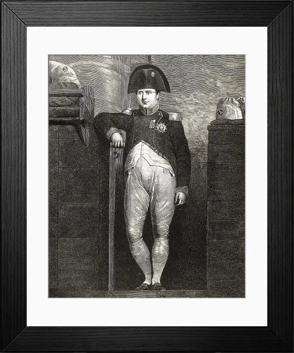 Framed Print : EASTLAKE, Sir Charles Lock (1793-1865); NAPOLEON I Bonaparte (1769-1821). After tge English portrait of Sir Charles Lock Eastlake. Engraving. SPAIN. Barcelona