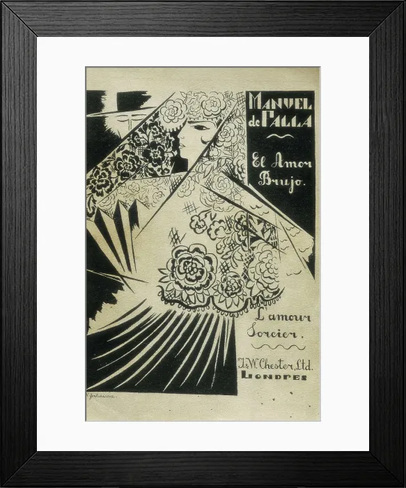 Framed Print : GONCHAROVA, Natalia (1883-1962); FALLA, Manuel de (1876-1946). First edition of Manuel de Falla's 'El amor brujo' in London, work composed in 1915
