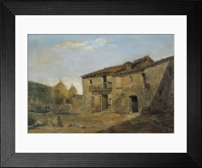Framed Print : FIGUERAS SOLER, Joan (second half 19th century-first half 20th century). Masas (Farms). 1882. Olot school. Oil on canvas. SPAIN. Granada Framed Print : FIGUERAS SOLER, Joan (second half 19th century-first half 20th century). Masas (Farms). 1882. Olot school. Oil on canvas. SPAIN. Granada