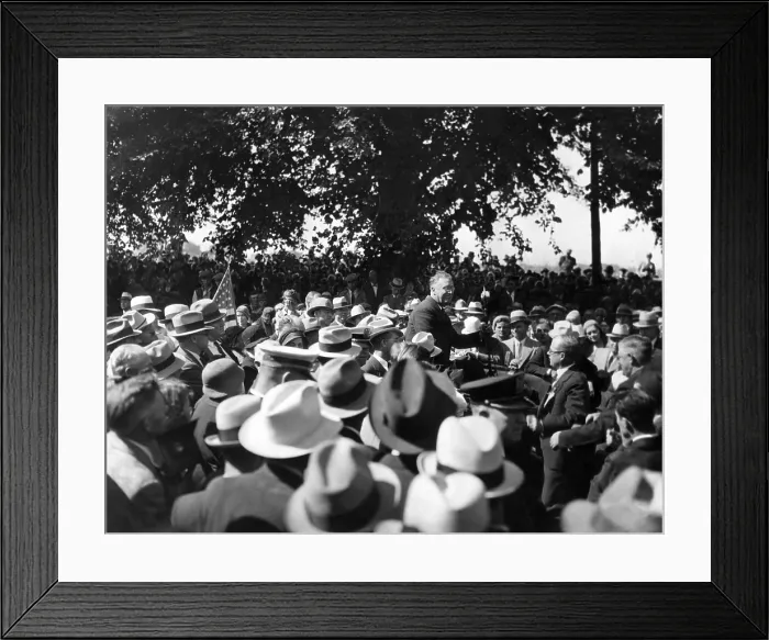 Framed Print : Presidential nominee Gov. Franklin Roosevelt surrounded by admirers on his arrival at Omaha, Nebraska. Oct. 29, 1932. (CSU_ALPHA_108) CSU Archives / Everett Collection Framed Print : Presidential nominee Gov. Franklin Roosevelt surrounded by admirers on his arrival at Omaha, Nebraska. Oct. 29, 1932. (CSU_ALPHA_108) CSU Archives / Everett Collection