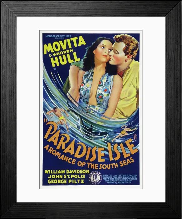 Framed Print : PARADISE ISLE, US poster art, from left: Movita, Warren Hull, 1937 Framed Print : PARADISE ISLE, US poster art, from left: Movita, Warren Hull, 1937