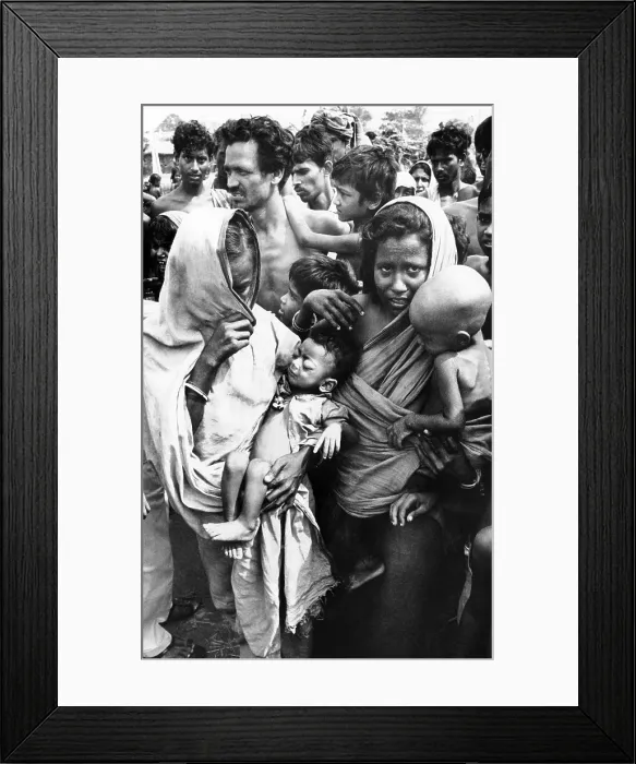 Framed Print : Women and children at the Aherpur Refugee Camp about 45 miles from Calcutta. They are some of the 9.5 million refugees in northeast India during the Bangladesh Liberation War
