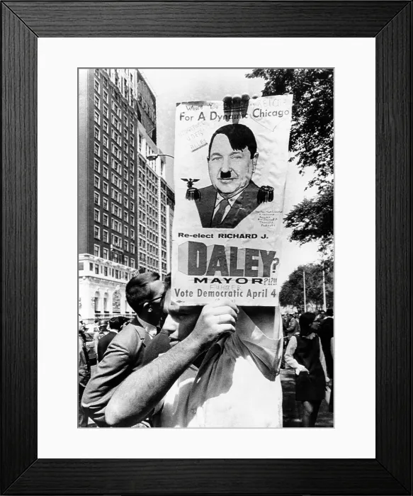 Framed Print : An old campaign poster of Chicago Mayor Richard Daley, with a few new touches