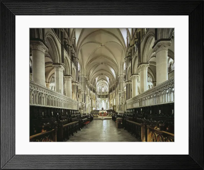 Framed Print : Canterbury Cathedral. 1070-1498. UNITED KINGDOM. ENGLAND. Canterbury. Cathedral. Inside view from the choir stall. Gothic art. Architecture Framed Print : Canterbury Cathedral. 1070-1498. UNITED KINGDOM. ENGLAND. Canterbury. Cathedral. Inside view from the choir stall. Gothic art. Architecture