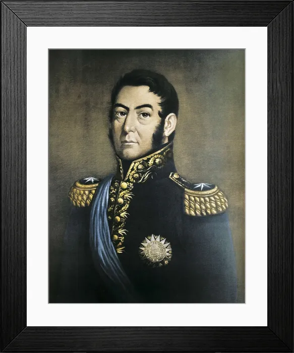 Framed Print : SAN MARTIN, Jos de (1778-1850). Litography. SPAIN. Madrid. Argentinian University Hall of Residence.. AISA / Everett Collection**US SALES ONLY**