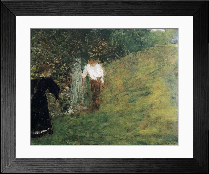 Framed Print : VUILLARD, Edouard (1868-1940). Man and Woman next to a Tree. 1893. Symbolism. Les Nabis. Oil on canvas. SWITZERLAND. Geneva. Jan Krugier Gallery