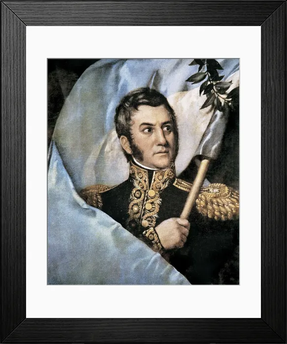 Framed Print : SAN MARTIN, Jos de (1778-1850). French anonymous portrait. Engraving. AISA / Everett Collection**US SALES ONLY**