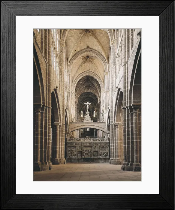 Framed Print : Cathedral of San Salvador. SPAIN. Avila. Cathedral of San Salvador. Central nave and retrochoir. Gothic art. Architecture. AISA / Everett Collection**US SALES ONLY**