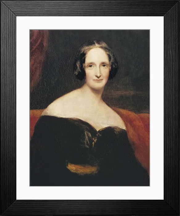 Framed Print : ROTHWELL, Richard (1800-1868). Mary Wollstonecraft Shelley. ca. 1840. Seated portrait. Oil on canvas. UNITED KINGDOM. London. National Portrait Gallery Framed Print : ROTHWELL, Richard (1800-1868). Mary Wollstonecraft Shelley. ca. 1840. Seated portrait. Oil on canvas. UNITED KINGDOM. London. National Portrait Gallery