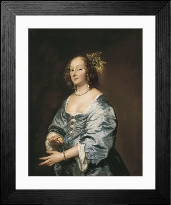 Framed Print : VAN DYCK, Sir Anthony (1599-1641). Portrait of Mary Ruthven, Lady Van Dyck. 1639. Baroque art. ; Flemish art. Oil on canvas. SPAIN. Madrid. Prado Museum