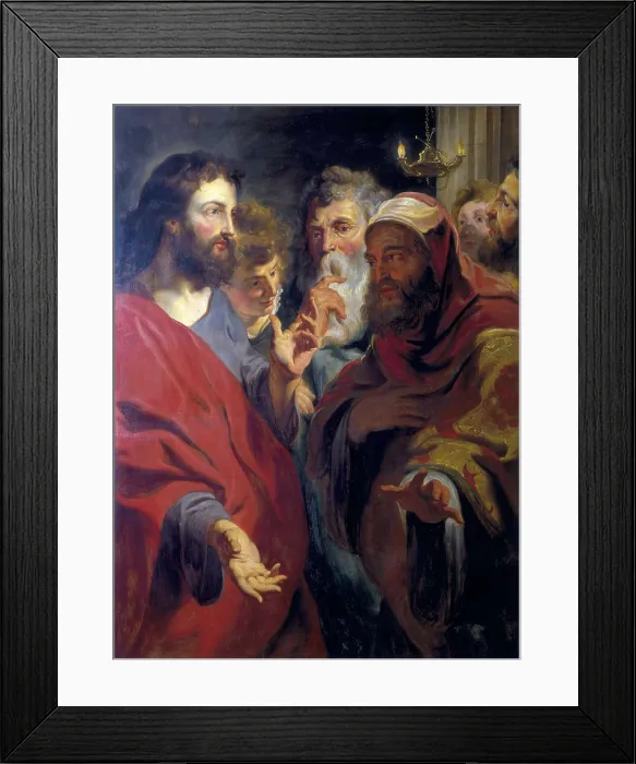 Framed Print : RUBENS, Peter Paul (1577-1640). Jesus Christ Teaching Nicodemus. Flemish art. Oil on canvas. BELGIUM. Tournai. Fine Arts Museum. AISA / Everett Collection**US SALES ONLY**