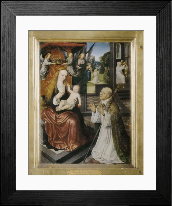 Framed Print : Eeckele, Jan van. The Lactation of Saint Bernard. 16th c. Flemish art. Oil. BELGIUM. Tournai. Fine Arts Museum. AISA / Everett Collection**US SALES ONLY** Framed Print : Eeckele, Jan van. The Lactation of Saint Bernard. 16th c. Flemish art. Oil. BELGIUM. Tournai. Fine Arts Museum. AISA / Everett Collection**US SALES ONLY**